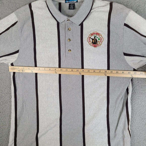 Metro Chiefs Honolulu Polo Shirt Mens XL Gray 2002 Vintage Striped Tri Mountain - Picture 9 of 14